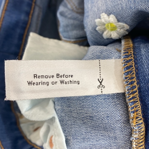 J. Crew Slim Broken in Boyfriend Jeans Womens 24 Floral Skinny Embroidered Daisy - Picture 12 of 14